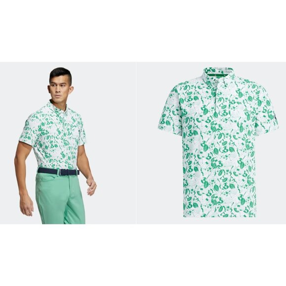 Adidas HS9054 Play Green Graphic Gold Polo Shirt ( 2XL ) - Picture 7 of 8